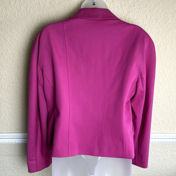 Escada Laurel Women Blazer Medium Size 38 Wool Hot Pink Buttons Pockets Barbie - Picture 2 of 11